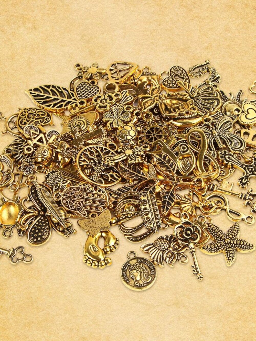 220Pcs Bracelet Charms Assorted Gold Plated Enamel Charms Necklace Bracelet Earr - Picture 3 of 7